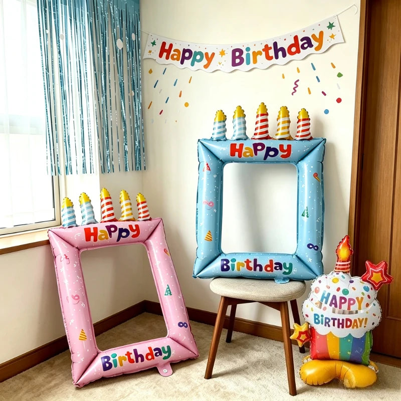 Happy Birthday Colorful Balloon Stand & Cake Balloon Set Party Balloon Set SPOT