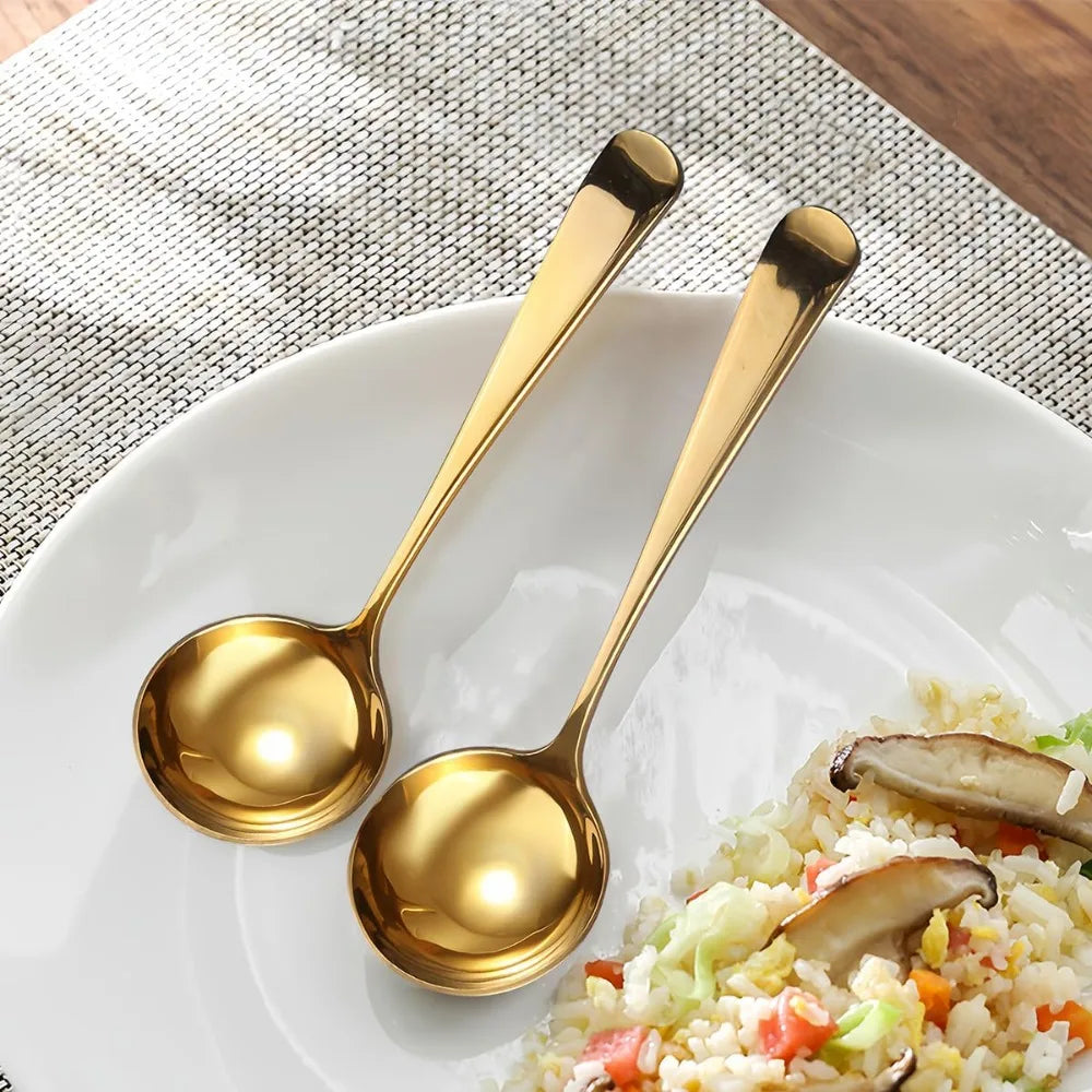 6-Pack Stainless Steel Soup Spoons – Long Handle, Deep Bowl Soup Spoon Set SPOT
