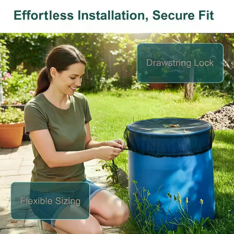 Drawstring Rain Mesh Cover for Buckets – Mosquito Proof Rain Bucket Cover SPOT