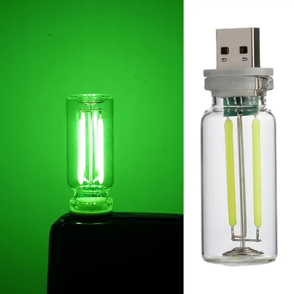 USB LED Filament Night Light – Touch Dimmer Atmosphere Lamp USB Atmosphere Lamp SPOT Green
