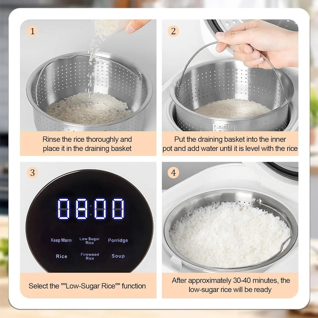 DUTRIEUX Digital Mini Rice Cooker – Non-Stick Multi-Function Mini Rice Cooker SPOT