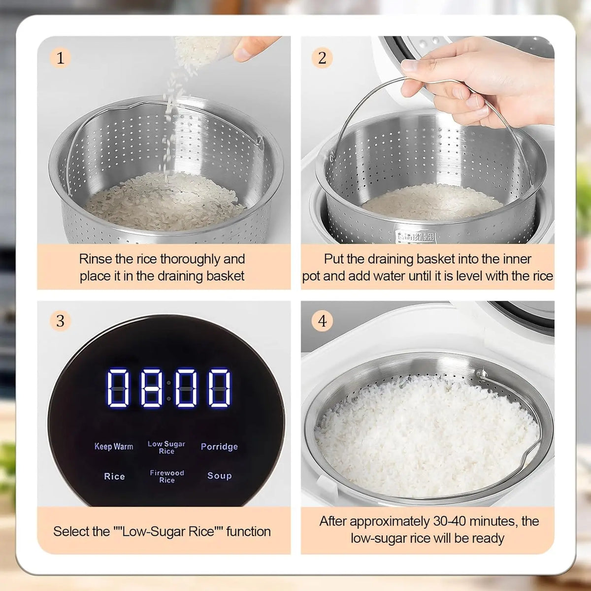 DUTRIEUX Digital Mini Rice Cooker – Non-Stick Multi-Function Mini Rice Cooker SPOT