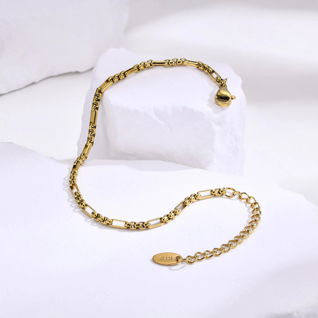 Meaeguet Handmade Gold Stainless Steel Chain Bracelet Women Chain Link Bracelet SPOT
