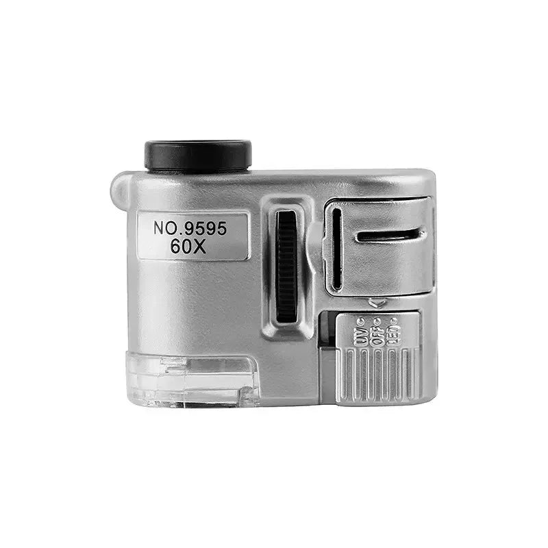 60x LED UV Pocket Loupe Magnifier – Jewelry & Coin Inspection Loupe Magnifier SPOT Silver