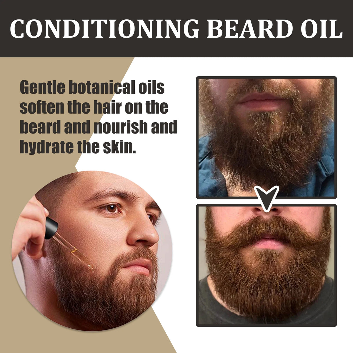 East Moon Beard Growth Oil 30ml – Natural Moisturizing Serum Beard Grooming Oil SPOT