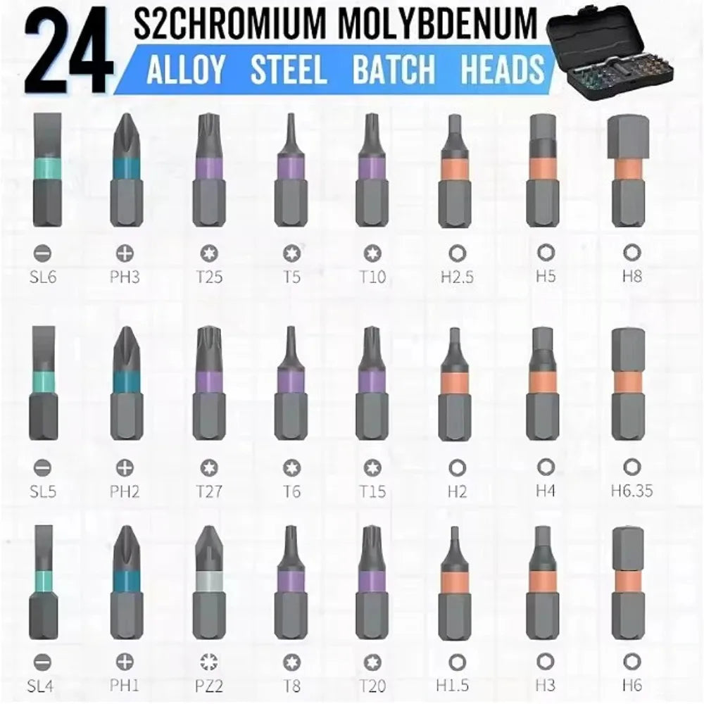 24-in-1 Ratchet Screwdriver Set – Magnetic Bits & Case Ratchet Screwdriver Set SPOT