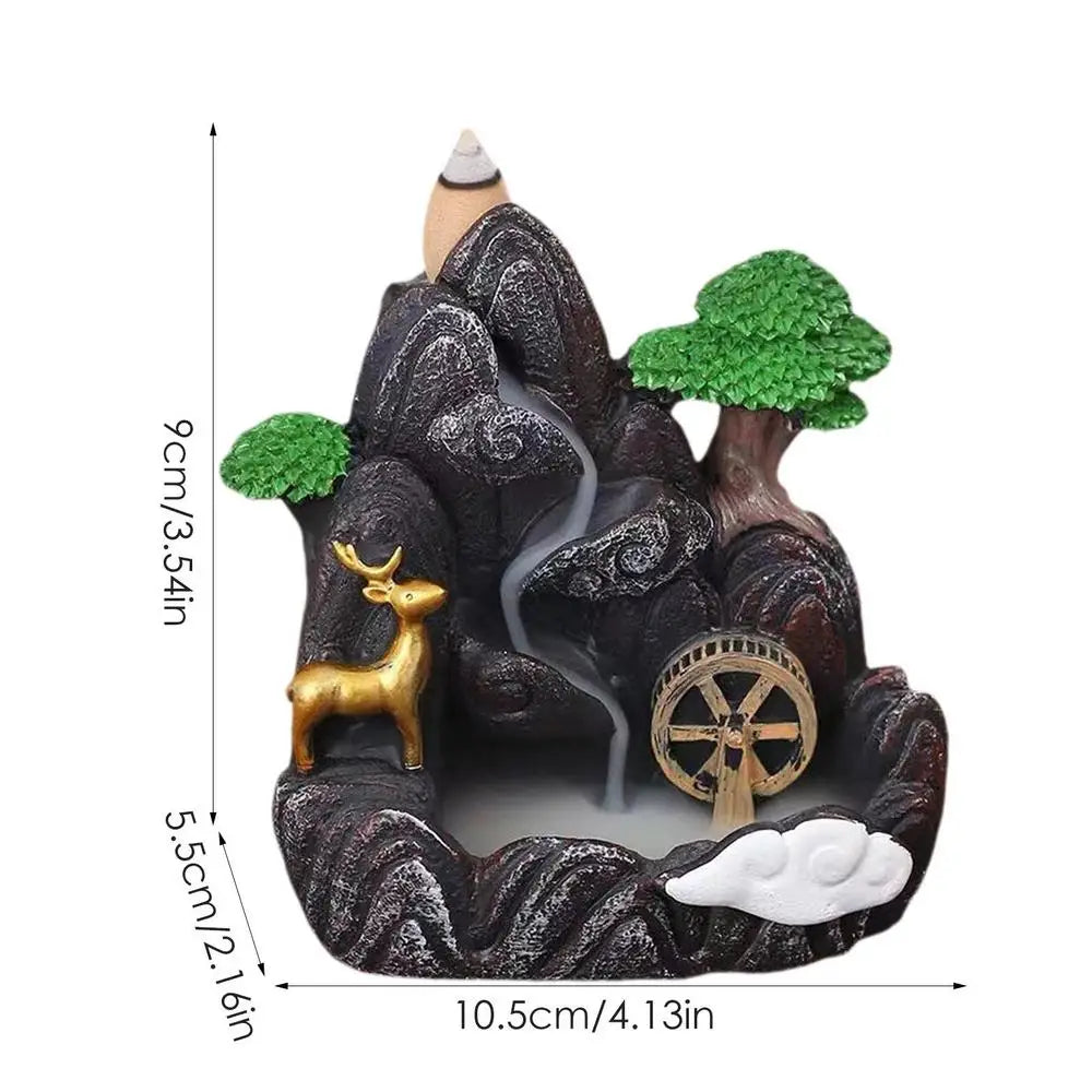 Waterfall Backflow Incense Burner – Mountain Resin Holder Incense Burner Holder SPOT C