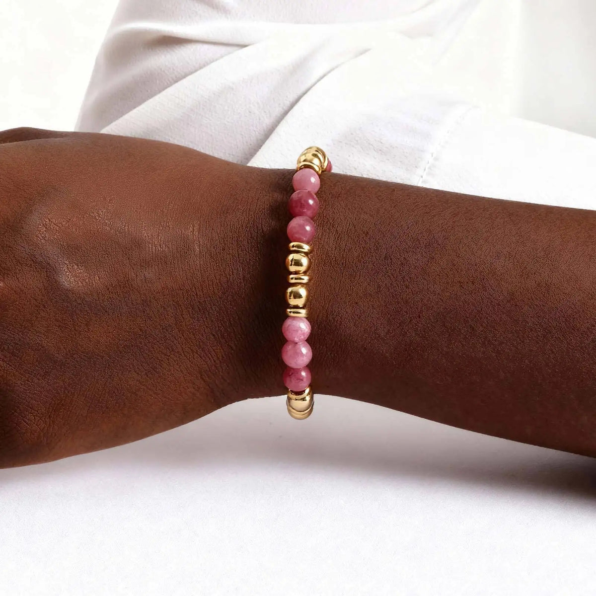 Meaeguet Natural Stone Beaded Bracelet – Women's Gold Charm Beaded Charm Bracelet SPOT