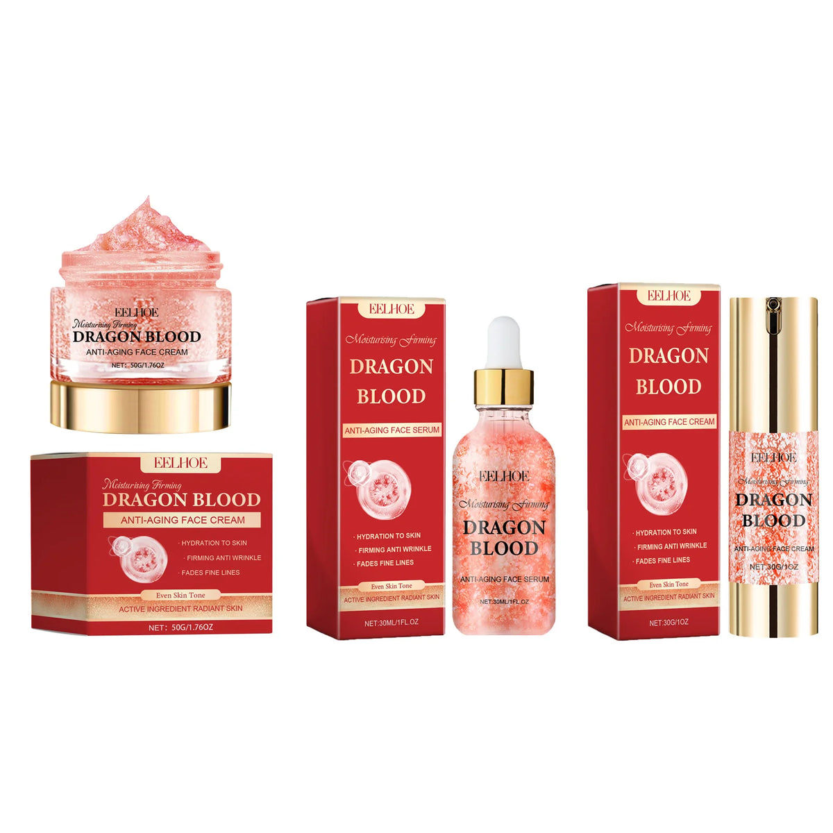 EELHOE Dragon's Blood Skincare Set – Face Serum & Creams Face Skincare Set SPOT 3 IN 1
