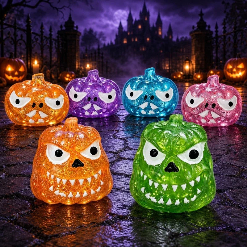 Halloween Pumpkin Skull Squeezing Toy with Sparkling Powder Novelty Squeezing Toy SPOT