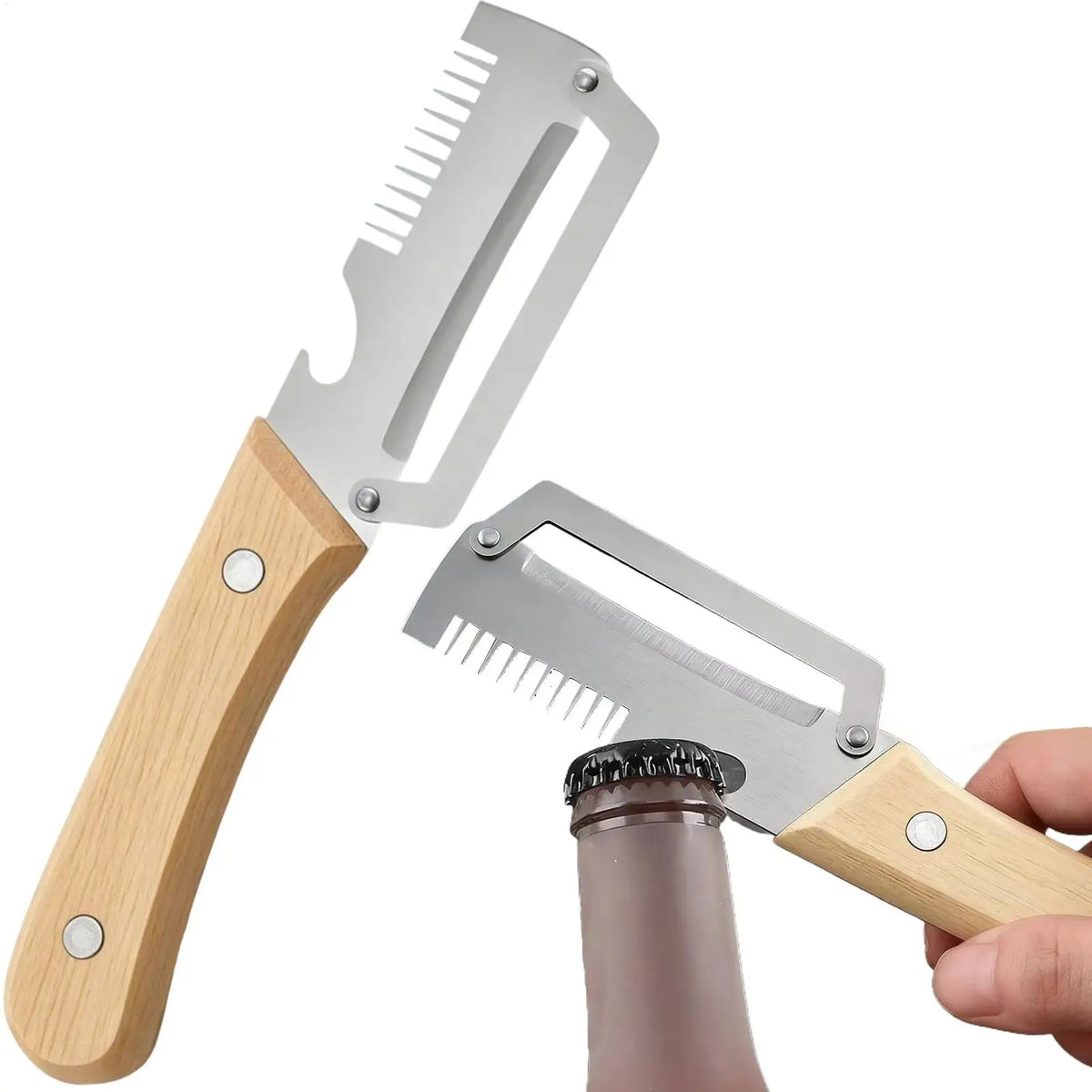 3-in-1 Stainless Steel Vegetable Peeler Set – Wooden Handle Vegetable Peeler Set SPOT