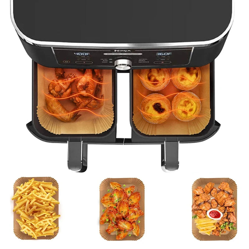 Disposable Rectangle Air Fryer Paper Liners – Non-Stick Air Fryer Liner SPOT