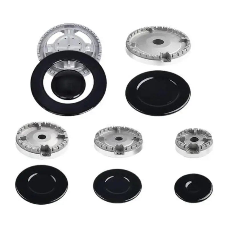 Gas Hob Burner Flame Cap + 5 Stove Handles – Zinc Alloy Set Stove Burner Parts SPOT