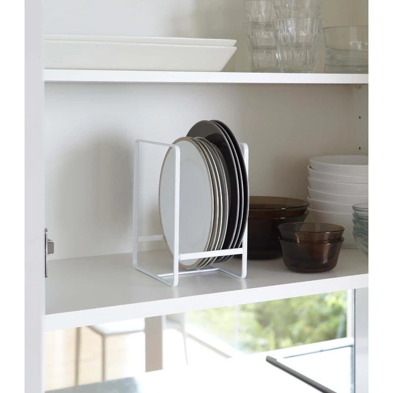 WOOJACK Metal Cabinet Dish Rack – Plate & Pan Organizer (L) Cabinet Dish Rack SPOT