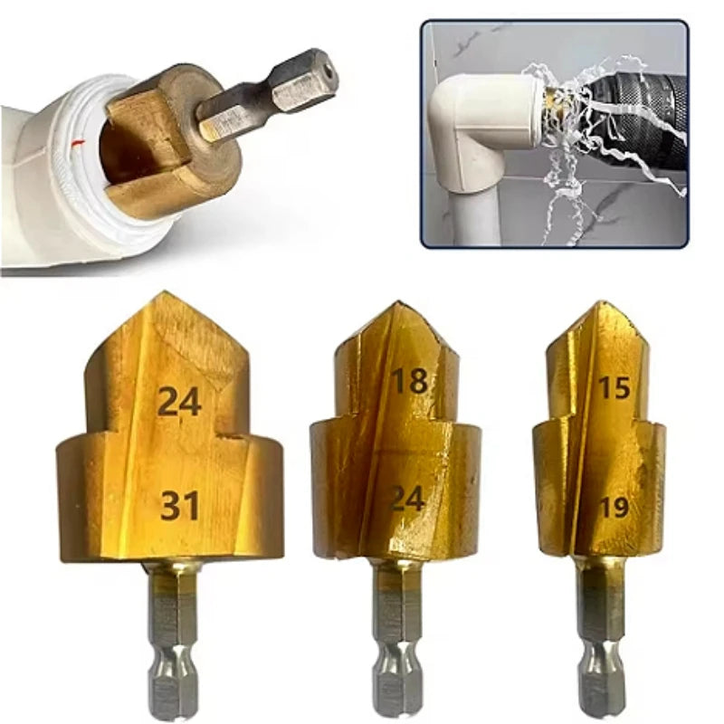 PPR Pipe Step Drill Bit Set 20/25/32mm – Hex Shank Step Drill Bit Set SPOT