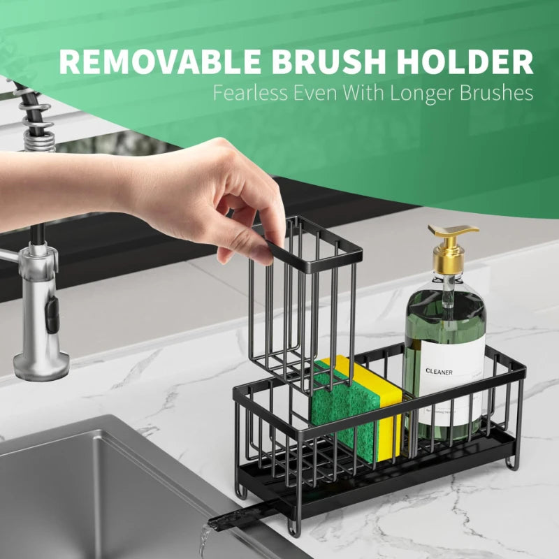 Cisily Stainless Steel Sink Caddy & Sponge Holder Organizer Sink Caddy Organizer SPOT