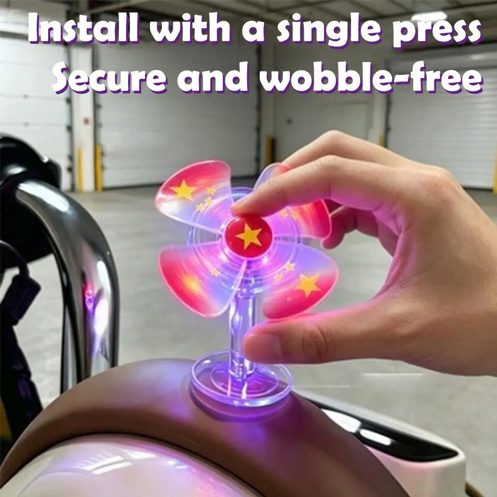 Wind-Powered LED Windmill Handlebar Decoration – Bike & Helmet Bike Decoration Accessory SPOT