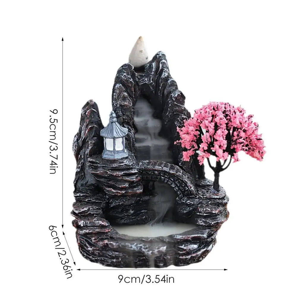 Waterfall Backflow Incense Burner – Mountain Resin Holder Incense Burner Holder SPOT A