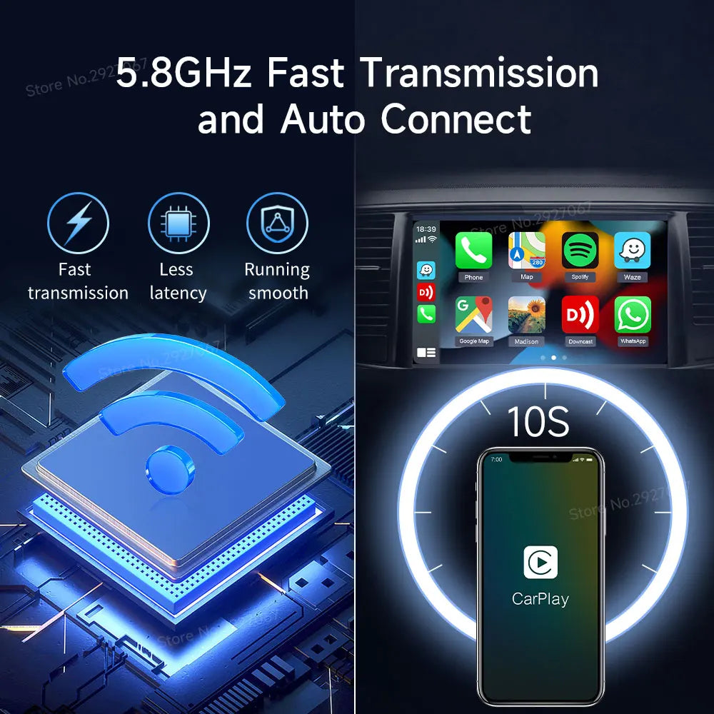 CarlinKit 5.0 Wireless CarPlay & Android Auto Adapter Wireless CarPlay Adapter SPOT