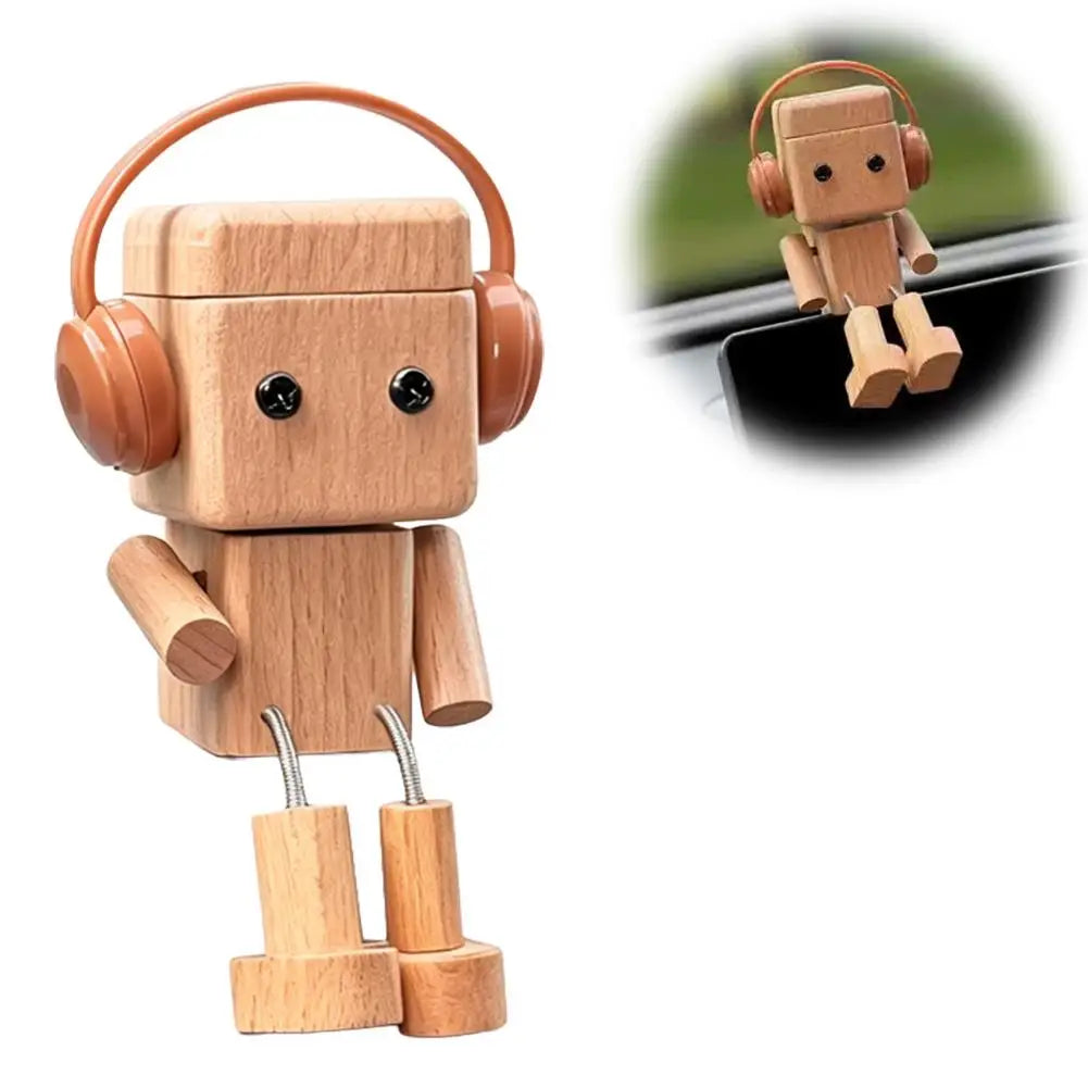 Wood Robot Car Dashboard Ornament & Air Freshener Car Dashboard Ornament SPOT A