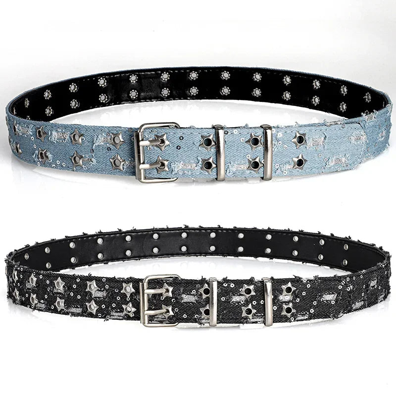 Y2K Star Pin Buckle Belt – Unisex Punk HipHop Jeans Accessory Fashion Belt SPOT