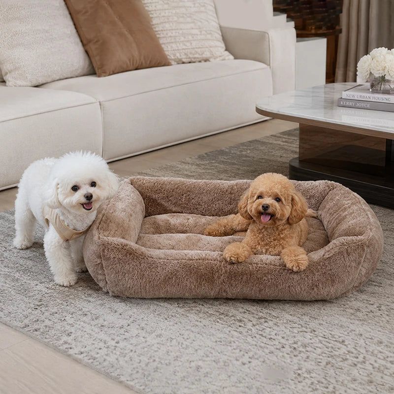 Plush Bolster Pet Bed – Washable & Non-Slip for Cats & Dogs Bolster Pet Bed SPOT