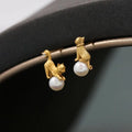 Funny Cat Pearl Stud Earrings – Asymmetric Animal Jewelry Stud Earrings SPOT Default Title