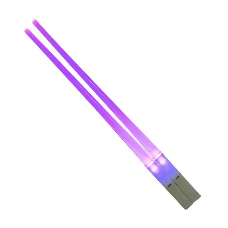 LED Light-Up Chopsticks Glowing Light Saber Style – 1 Pair Novelty Chopsticks SPOT Purple
