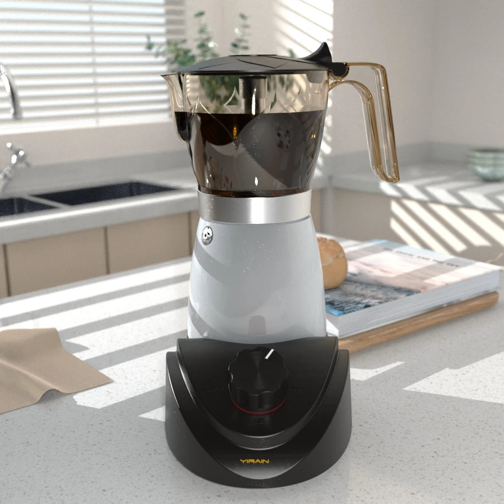 6-Cup Electric Moka Pot – Aluminum Espresso Coffee Maker Electric Moka Pot SPOT Default Title