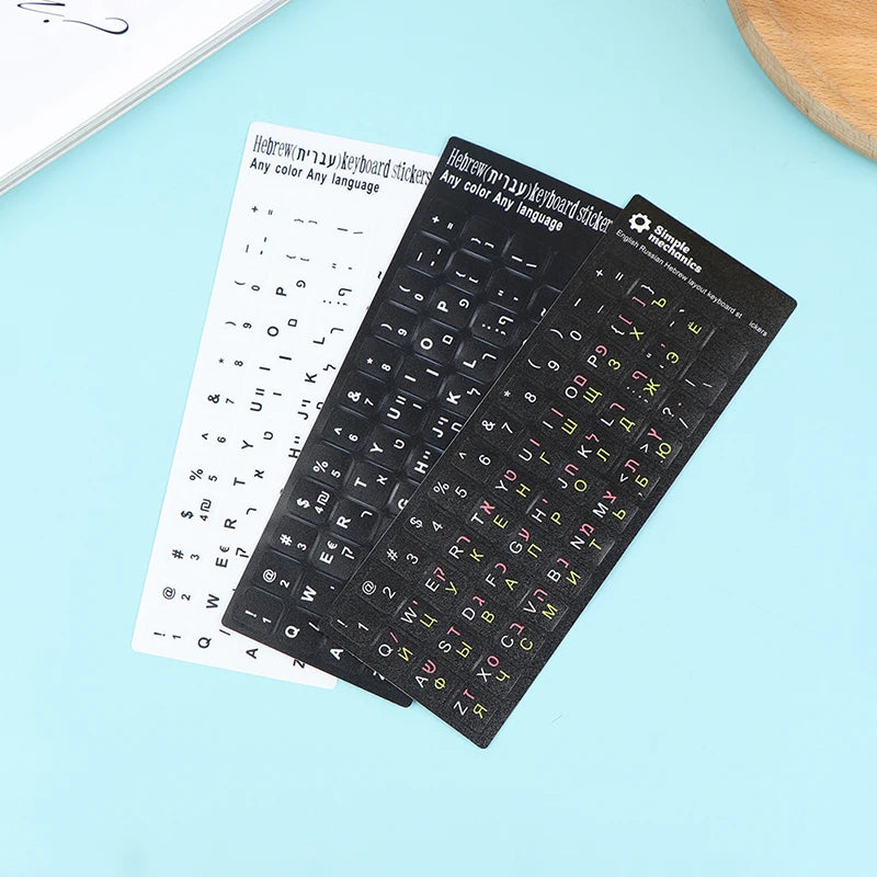 Hebrew Keyboard Stickers – Transparent Bilingual Alphabet Labels Keyboard Stickers SPOT