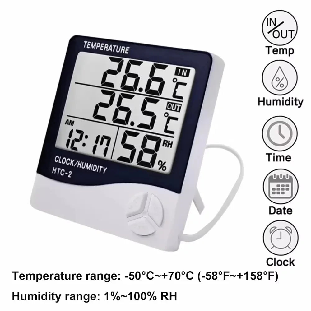 HTC-1 Digital Thermometer Hygrometer – LCD Indoor Weather Station Digital Thermometer Hygrometer SPOT