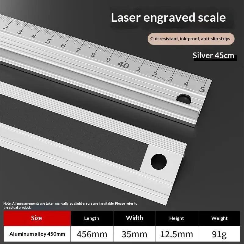 Aluminum Alloy Ruler – Anti-Slip, Cut-Safe, No Ink Bleed Aluminum Alloy Ruler SPOT 45cm
