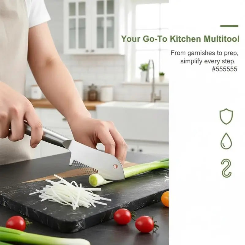 Stainless Steel Scallion Shredder Knife 2-Pack – Vegetable Slicer Vegetable Shredder Knife SPOT
