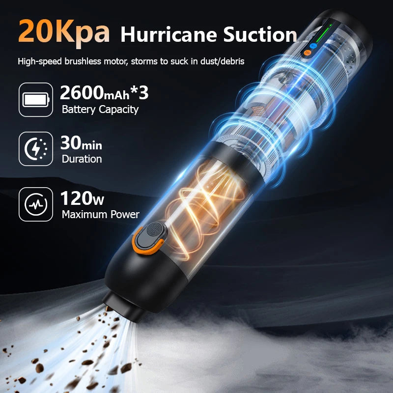 4-in-1 Cordless Car Vacuum & Air Duster – 20000Pa Handheld Handheld Vacuum Cleaner SPOT