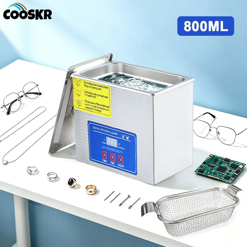 800ml Ultrasonic Cleaner 40KHz – Jewelry, Glasses & Coins Ultrasonic Cleaner SPOT