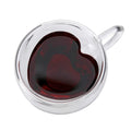 Heart Double Wall Glass Cups with Handle – Set of 2 Glass Cup Set SPOT 1pc 150ml