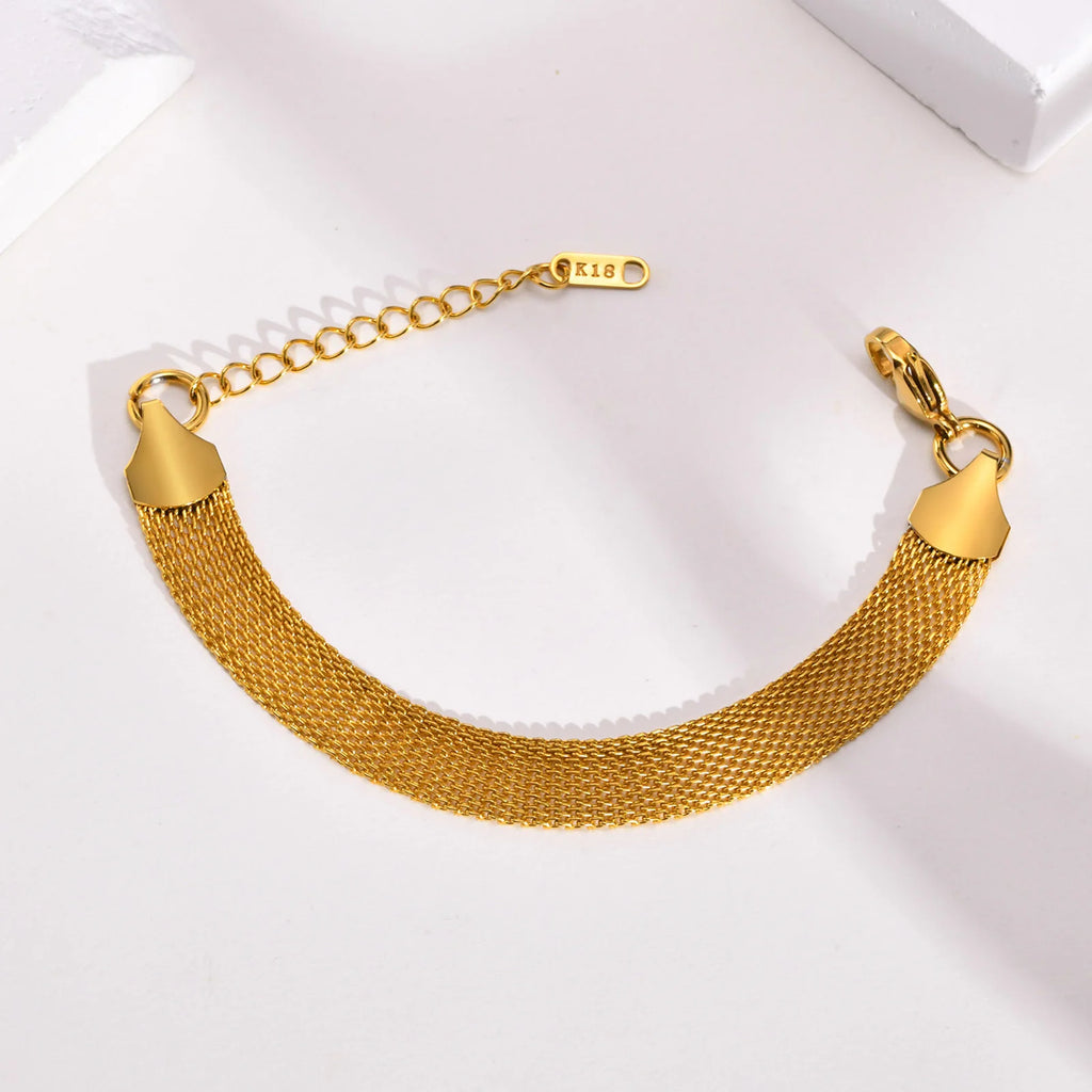 Meaeguet Vintage Mesh Link Bracelet – Stainless Steel Women Fashion Bracelet SPOT