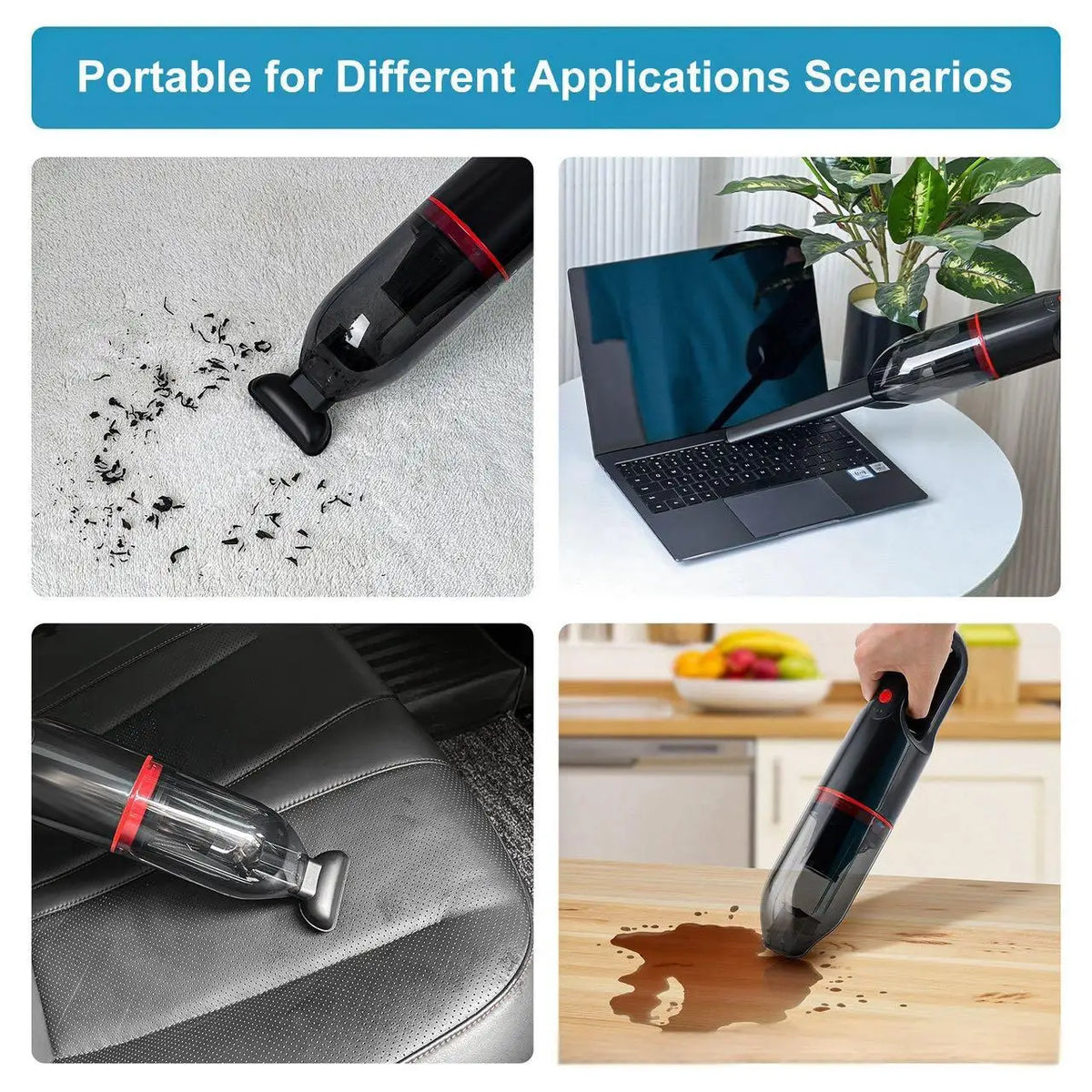 3-in-1 Cordless Mini Vacuum & Air Duster – Car & Keyboard Handheld Vacuum Cleaner SPOT