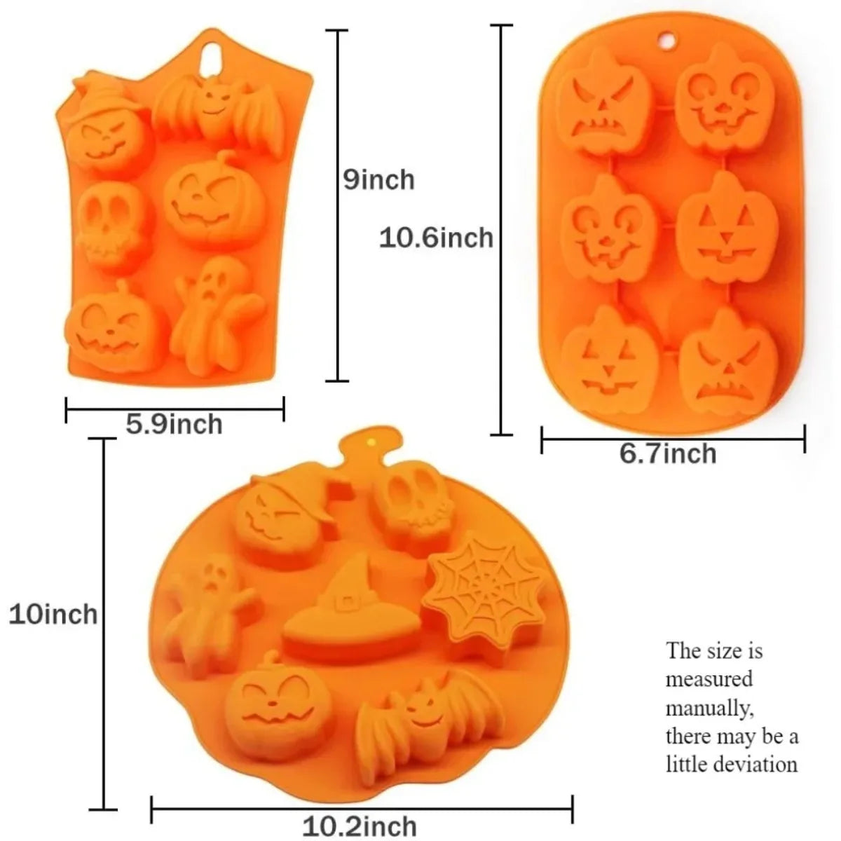 Silicone Halloween Baking Mold – Ghost Pumpkin Skull Bat Silicone Baking Mold SPOT