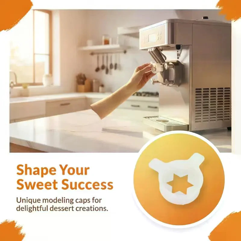 14-Pattern Ice Cream Nozzle Caps – 29mm Soft Serve Machine Lids Ice Cream Nozzle Cap SPOT
