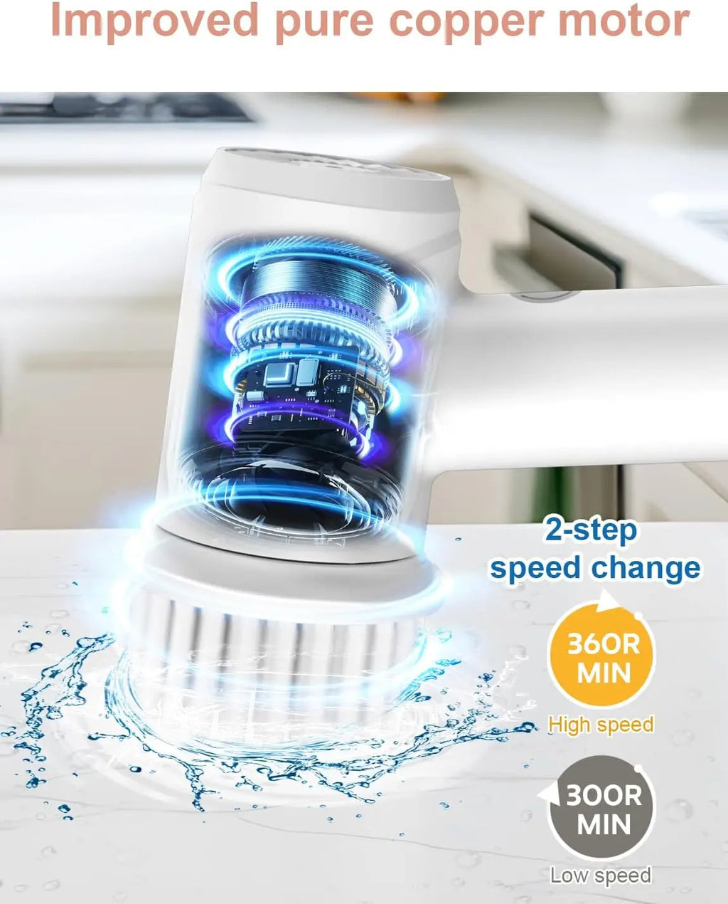 Electric Spin Scrubber – 6-Head Cordless Cleaning Brush Electric Spin Scrubber SPOT