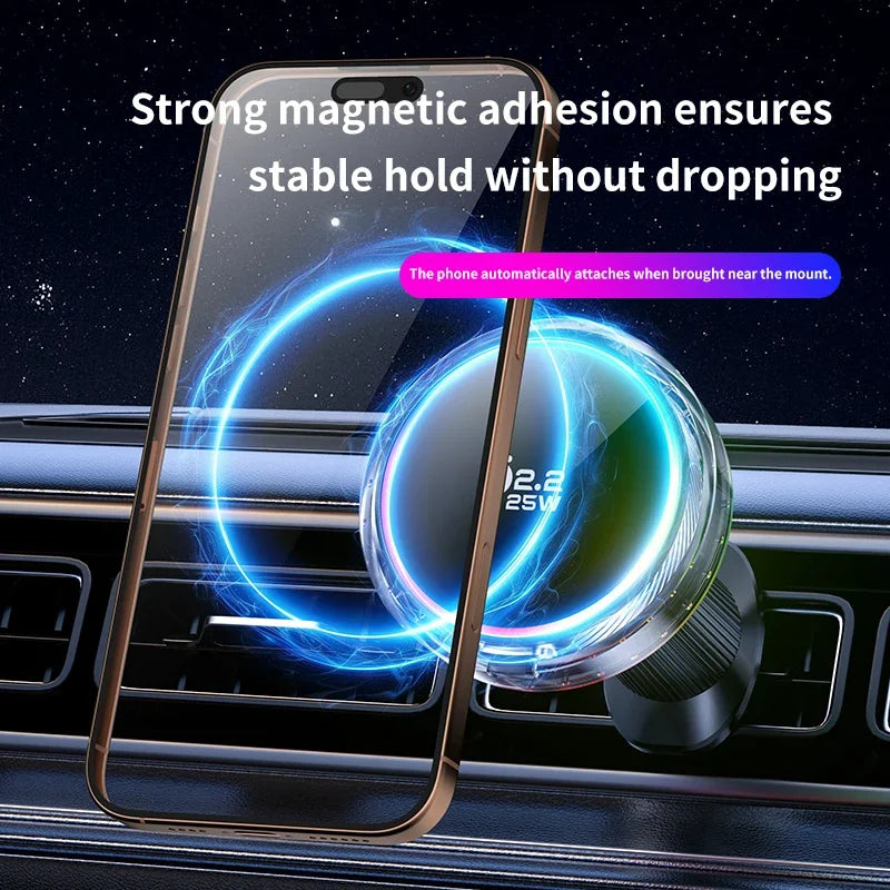 25W Magnetic Wireless Car Charger with Cooling Fan & RGB Wireless Car Charger SPOT