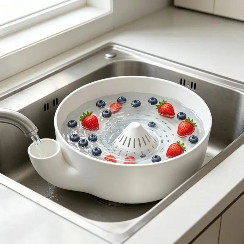 White Draining Colander – Fruit & Vegetable Washing Basket Kitchen Colander SPOT