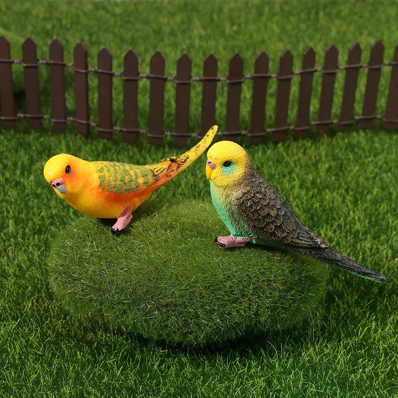 Realistic Parrot Bird Figurine – Miniature Resin Animal Model Bird Figurine Ornament SPOT