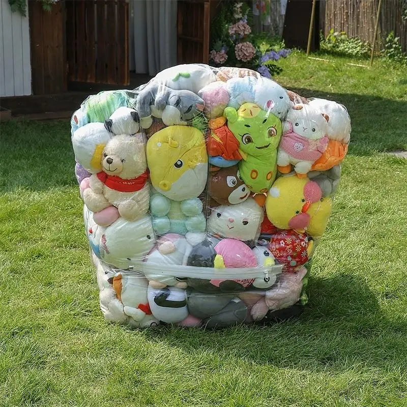 Transparent PVC Plush Toy Storage Chair Cover with Zipper Toy Storage Bag SPOT