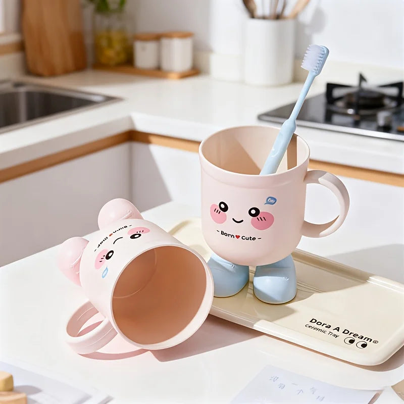 Cute Cartoon Big-Eyed Mouthwash & Toothbrushing Cup Bathroom Rinse Cup SPOT
