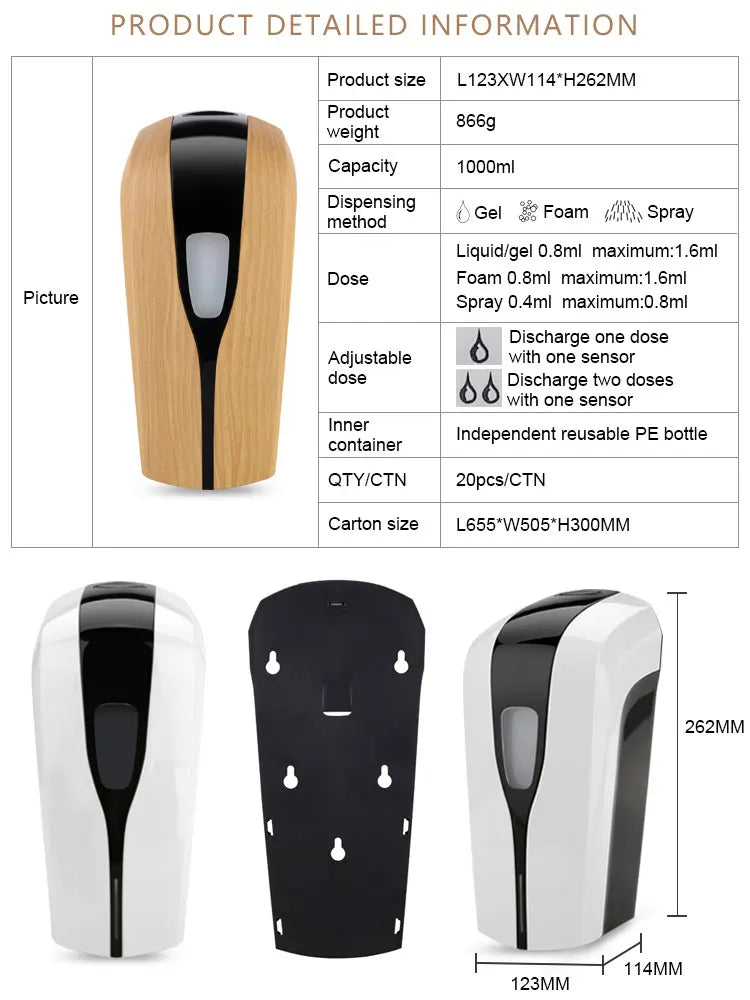 1000ml Touchless Wall Mount Automatic Soap Dispenser – Infrared Automatic Soap Dispenser SPOT