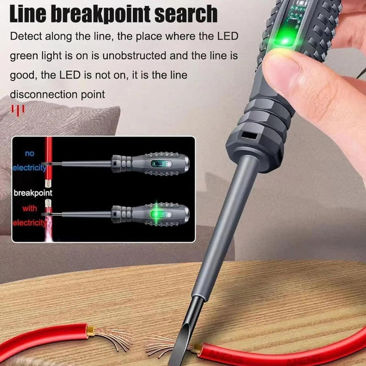 2-in-1 Voltage Tester Screwdriver 12–220V AC/DC Flat & Phillips Voltage Tester Screwdriver SPOT