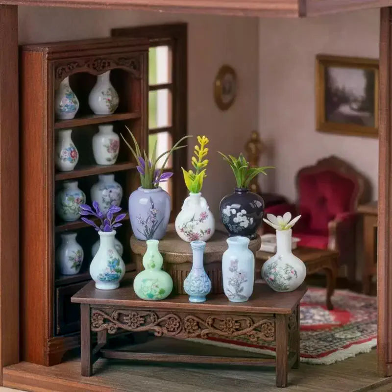 8-Pack Mini Resin Vase Set – Micro Landscape Desktop Décor Miniature Decorative Vases SPOT Default Title