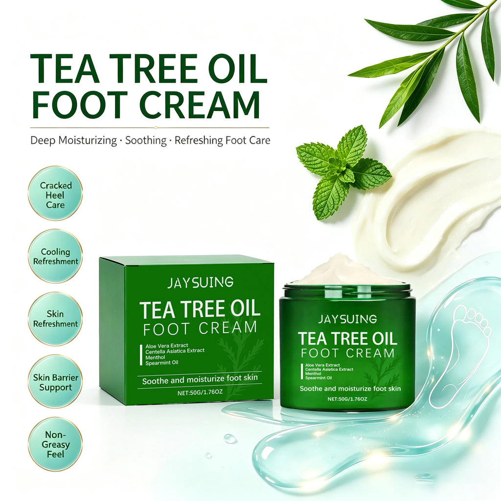 Jaysuing Tea Tree Oil Foot Cream – Moisturizing 50g Foot Cream SPOT